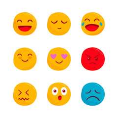 Hand drawn emojis collection illustration on white background