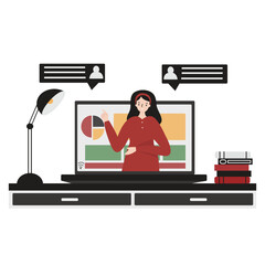 Join webinar flat design illustration isolated in white background