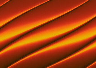 Abstract background with fine-grained texture, lines and curves. Reflective light. Flames, fluid,  clothing, metal,  red and orange