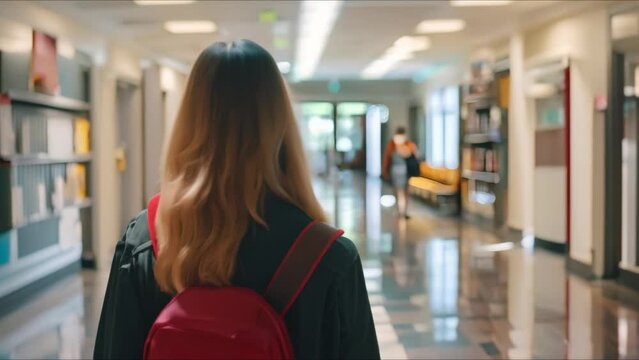 Freshman student navigating school hallways during orientation day. Concept School Orientation, High School Freshman, Navigating Hallways, New Student, Back to School