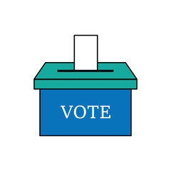 Hand voting ballot box icon, Election Vote concept, Simple flat design for web site, logo, app, UI, Vector illustration. Eps file 13.