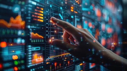 Hand Interacting with Data Visualization