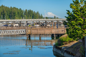 Gig Harbor landscape and boats Washington state.