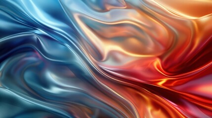 Fototapeta premium Abstract Swirling Fabric in Cool and Warm Hues