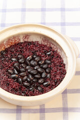 土鍋で炊いた黒米ごはん