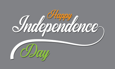 Happy Independence Day Typography. Hand drawn modern vector calligraphy. Simple inscription with swashes, wavy lettering text. lettering composition. Vector illustration. EPS 10