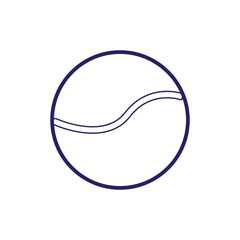 Tennis Ball Minimal Flat Line Outline Stroke Icon Pictogram Symbol. Tennis ball icon isolated on white background. Vector illustration. Eps file 65.