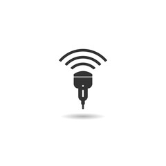 Ultrasound simple icon with shadow