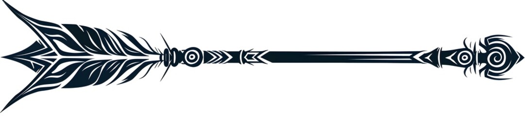 Tribal Decorative Arrow Icon on White Background