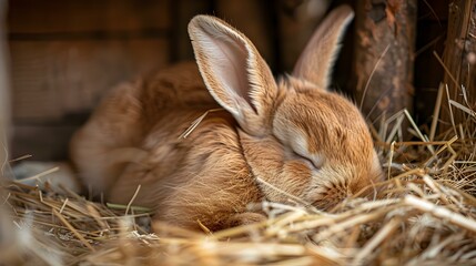 The rabbit sleeps peacefully  image