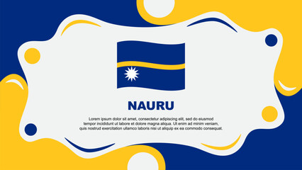 Nauru Flag Abstract Background Flat Design Template. Nauru Independence Day Banner Wallpaper Vector Illustration. Nauru Template