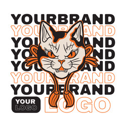 funny vector illustration of a cat	
