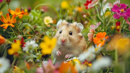 Fototapeta premium A hamster hiding picture