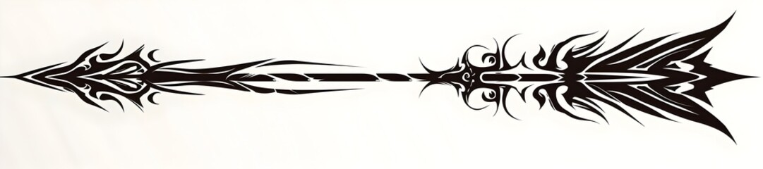 Vintage Tribal Arrow with Swirling Geometric Patterns for Retro Gaming Design