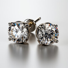 Small Round Diamond Stud Earrings