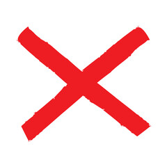 Obraz premium Red cross x vector icon. no wrong symbol. delete or false, vote sign. Red X on white background.