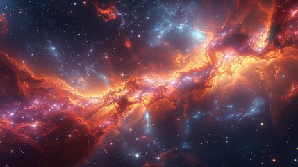 Fototapeta premium giant spaceship voyaging through the starry expanse, epic sci-fi tableau, AI Generative