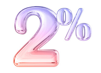 2 Percent Gradient Number 3D