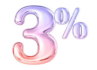 3 Percent Gradient Number 3D