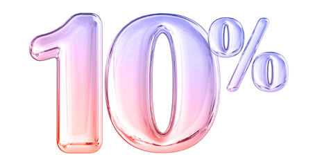 10 Percent Gradient Number 3D