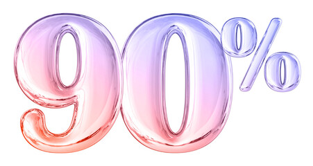 90 Percent Gradient Number 3D