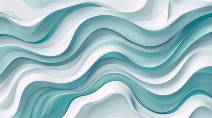 Obraz premium Abstract Wavy Background in Blue and White Tones, Generative AI