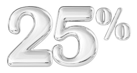 25 Percent Silver Number 3D