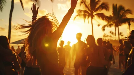 Foto op Canvas The beach sunset party © MP Studio