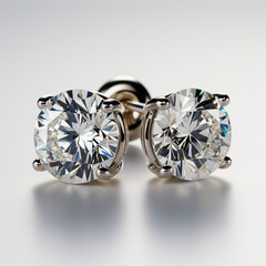 Small Round Diamond Stud Earrings