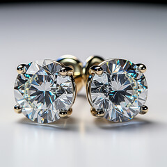 Small Round Diamond Stud Earrings