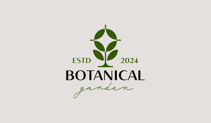 Botanical Plant Leaf Flower Logo Template. Universal creative premium symbol. Vector illustration. Creative Minimal design template. Symbol for Corporate Business Identity