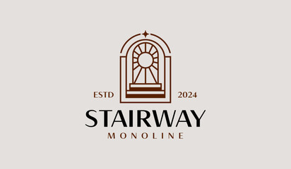 Minimal Linear Doors Staircases Logo Template. Universal creative premium symbol. Vector illustration. Creative Minimal design template. Symbol for Corporate Business Identity