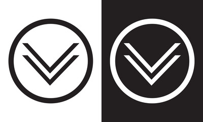 Navigate Down Arrow icon.  Vector illustration. EPS 10