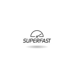 Super fast speedometer icon with shadow