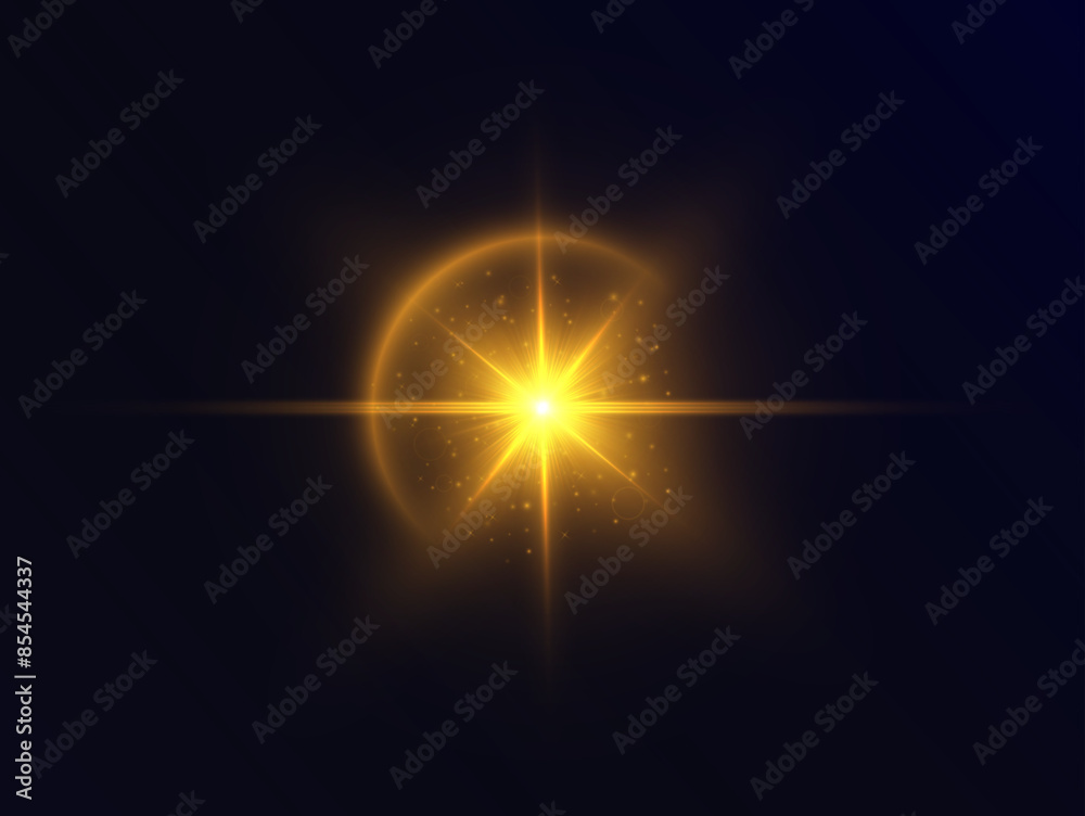 Aufkleber the png light effect is a bright yellow light with many specular reflections, a translucent reflecti
