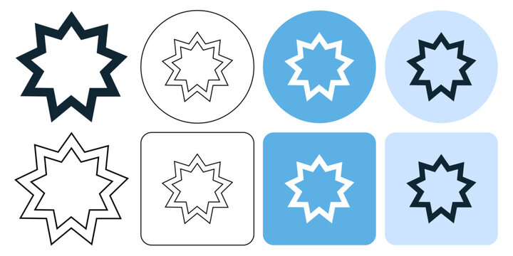 baha'i bahai. bahaism. Bahai star Religious symbol sign icon symbol ui and ux design, glyphs and stroke line icon