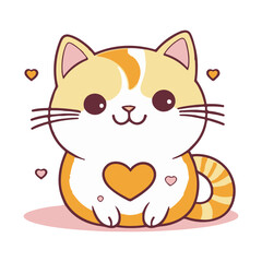 cute, cartoon, animal, illustration, cat, character, funny, kitten, design, happy, kitty, art, drawing, print, pet, background, adorable, isolated, doodle, graphic, decoration, baby