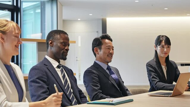 A group of multinational business people having a meeting