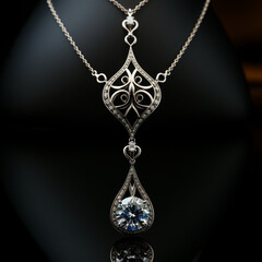 Long Lariat Platinum Necklace Design