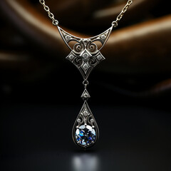 Long Lariat Platinum Necklace Design