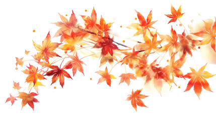 紅葉の水彩風の背景イラスト