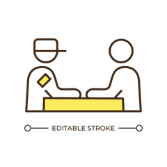 Army strategic leadership RGB color icon. Military task, hierarchy. Strategy planning, command coordination. Isolated vector illustration. Simple filled line drawing. Editable stroke