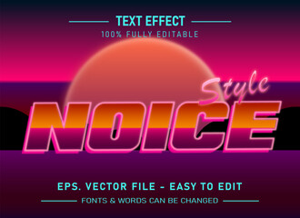 Retro vintage editable text effect 70s and 80s text style