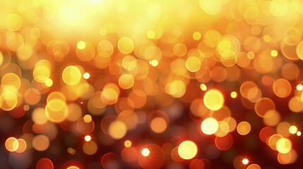 Fototapeta premium A warm and inviting birthday background with abstract retro bokeh lights in shades of yellow and orange, giving off a cozy, glowing ambiance reminiscent of a joyful gathering.