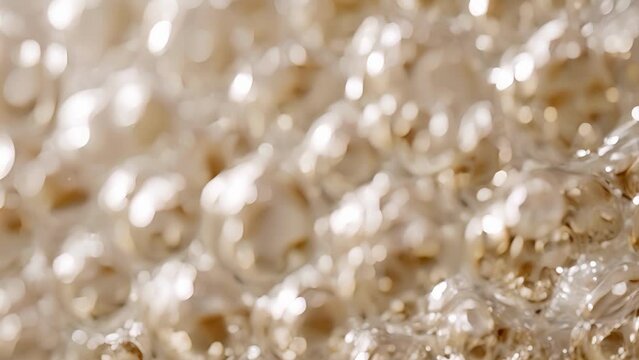 From a distance the bubble wrap appears to be a uniform texture of bumps. But upon closer inspection it becomes clear that there are variations in size and shape giving it a dynamic