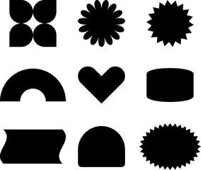 Retro geometric sticker vector frames	
