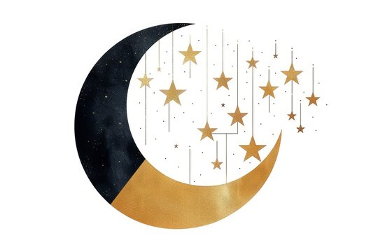 recommend clip art:  logo simple line drawing of a moon with stars white background minimalist style simple design flat vector graphic logo minimalistic background