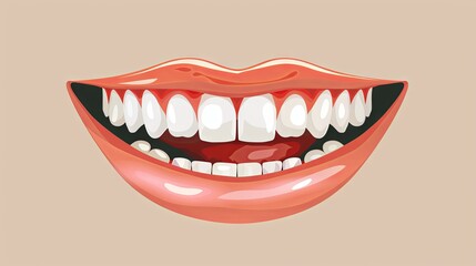 Fototapeta premium A beautiful smile with white teeth for advertising