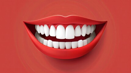 Naklejka premium A beautiful smile with white teeth for advertising