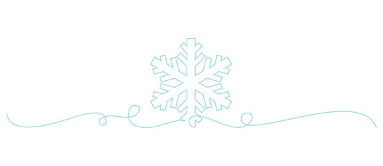 Snowflakes line art style. Christmas element vector eps10